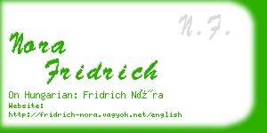 nora fridrich business card